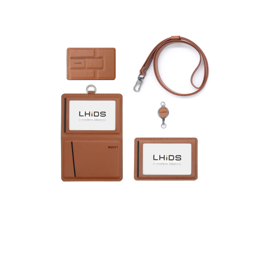 Horizontal Leather ID Card Holder Work Card Work Badge Reels Name Tag  Lanyard Bus Card Holder